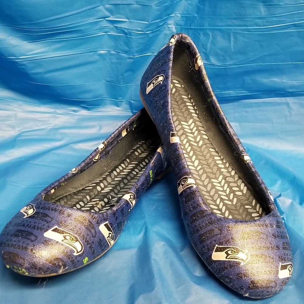 Decoupaged Seahawks ballet flats